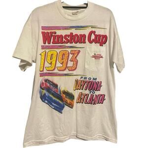 Vintage 90s NASCAR Winston Cup 1993 Daytona Atlanta Single Stitch Shirt Adult XL